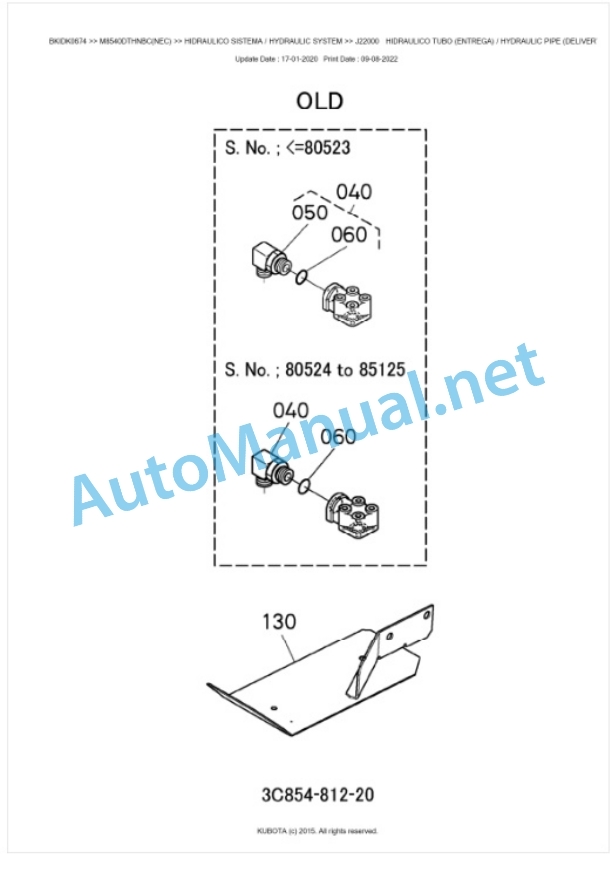 Kubota M8540DTHNBC Parts Manual PDF BKIDK0674-4