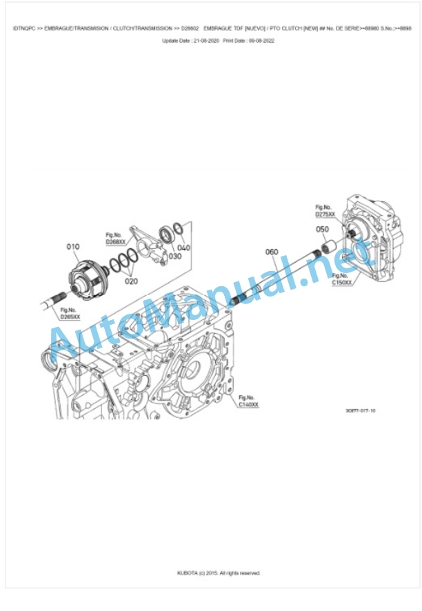 Kubota M8540DTNQPC Parts Manual PDF BKIDK5131-3