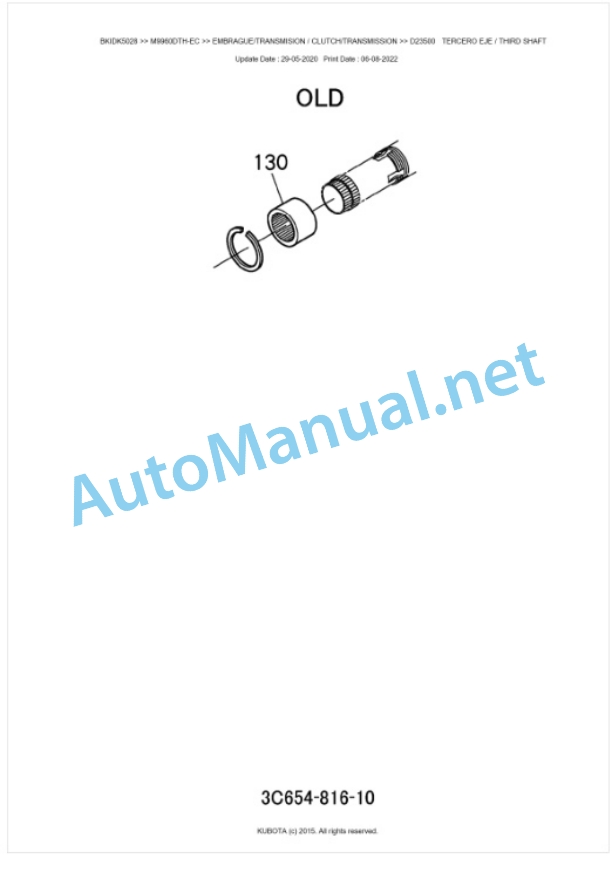 Kubota M8560, M9960 Parts Manual PDF BKIDK5028-3