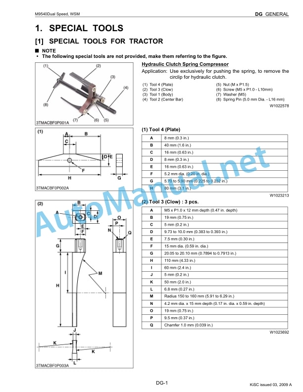 Kubota M9540 Dual Speed Supplement Tractor Workshop Manual PDF EN-2