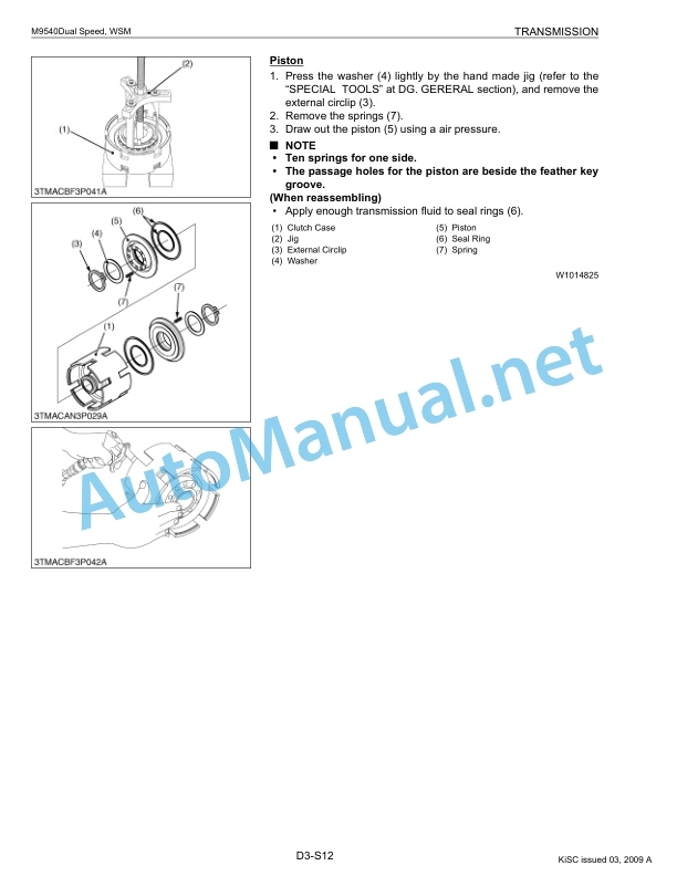 Kubota M9540 Dual Speed Supplement Tractor Workshop Manual PDF EN-4