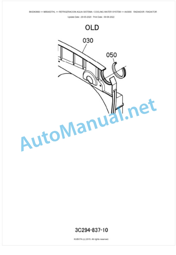 Kubota M9540DTHL Parts Manual PDF BKIDK0660-2