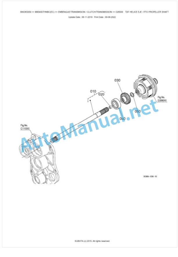 Kubota M9540DTHNBC Parts Manual PDF BKIDK5059-3