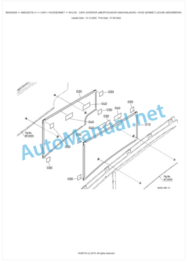 Kubota M95GX-4, M105GX-4 Parts Manual PDF BKIDK5294-5