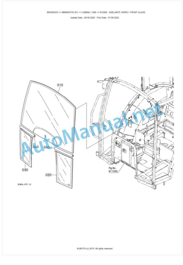 Kubota M9960DTHC-EC Parts Manual PDF BKIDK5033-5