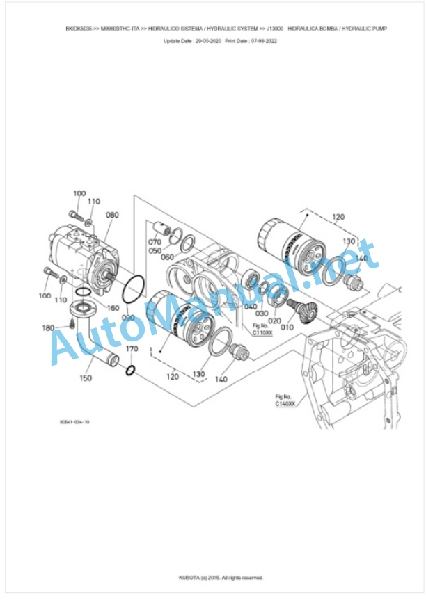 Kubota M9960DTHC-ITA Parts Manual PDF BKIDK5035-4