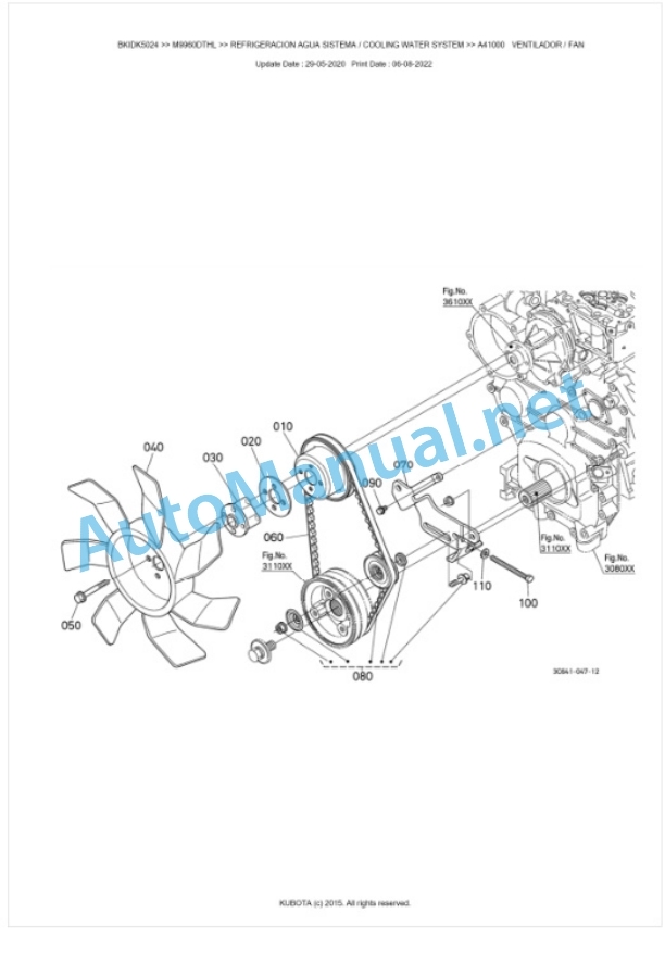 Kubota M9960DTHL Parts Manual PDF BKIDK5024-2