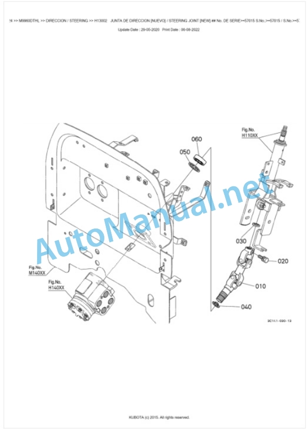 Kubota M9960DTHL Parts Manual PDF BKIDK5024-4