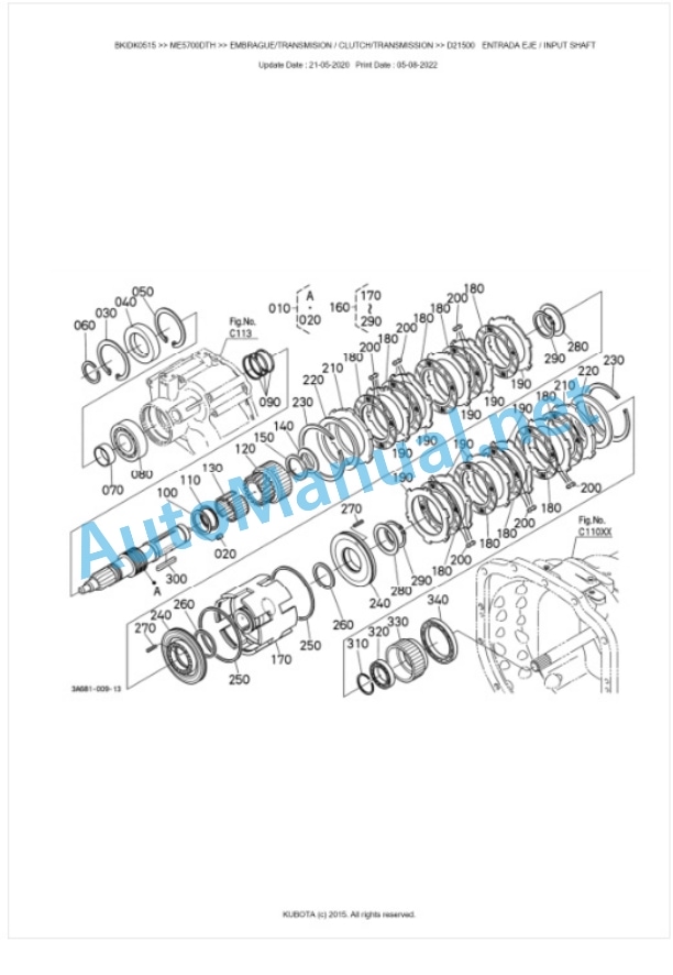 Kubota ME5700DTH Parts Manual PDF BKIDK0515-3