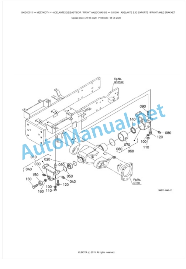 Kubota ME5700DTH Parts Manual PDF BKIDK0515-4