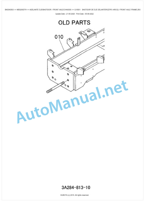 Kubota ME8200DTH, ME9000DTH Parts Manual PDF BKIDK0503-4