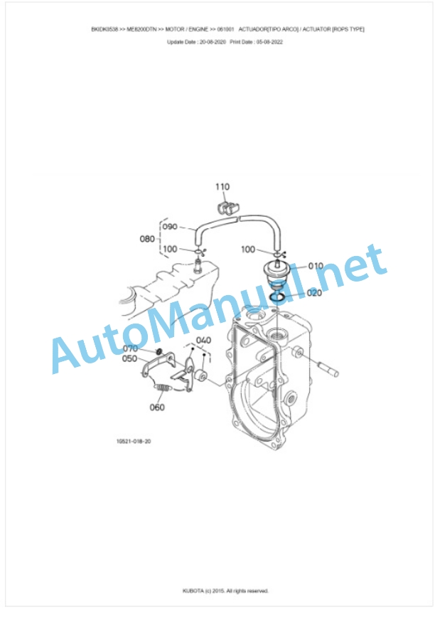 Kubota ME8200DTN Parts Manual PDF BKIDK0538-2