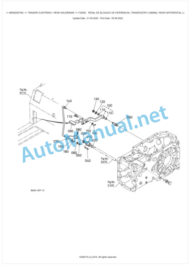 Kubota ME8200DTNC Parts Manual PDF BKIDK0539-4