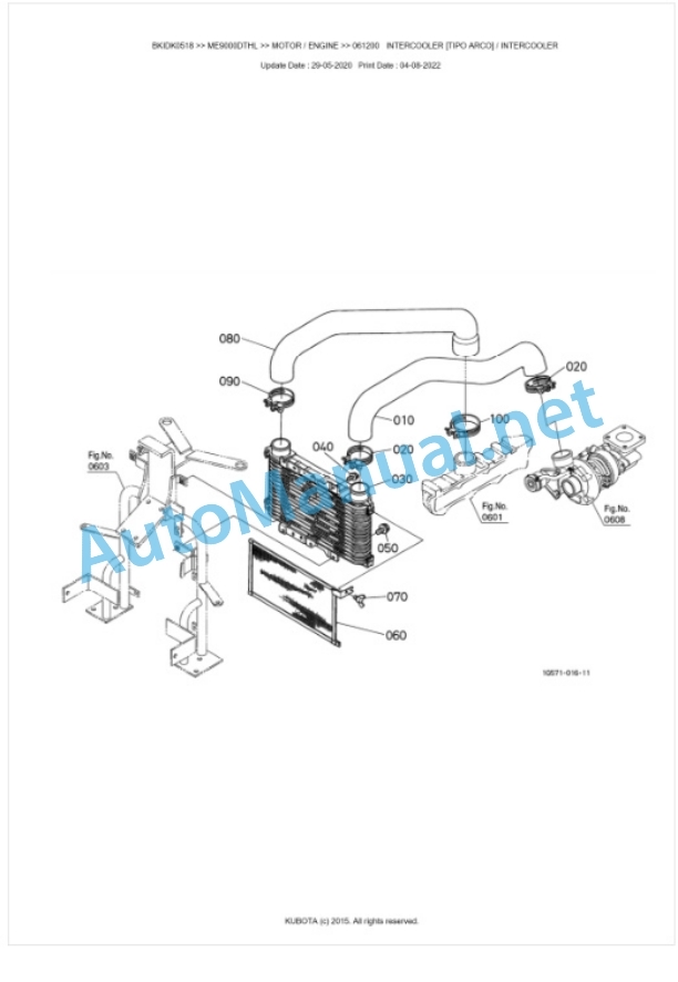 Kubota ME9000DTHL Parts Manual PDF BKIDK0518-2