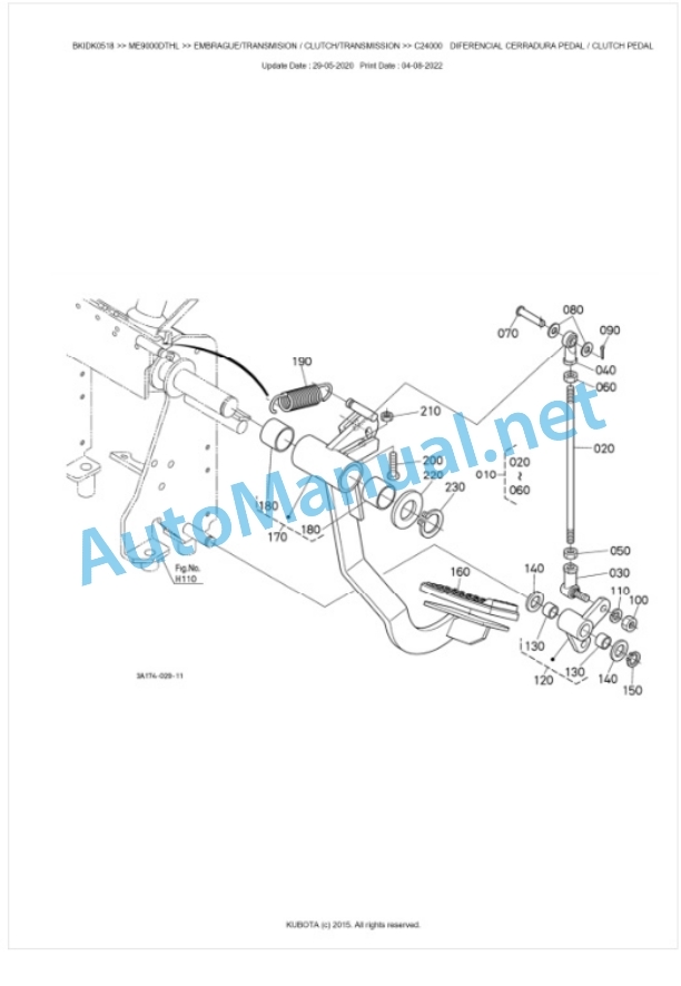 Kubota ME9000DTHL Parts Manual PDF BKIDK0518-3