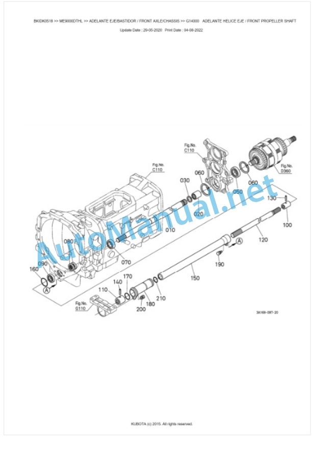 Kubota ME9000DTHL Parts Manual PDF BKIDK0518-4