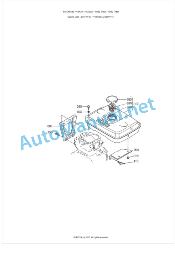 Kubota MK40 Parts Manual PDF BKIDK0438-3