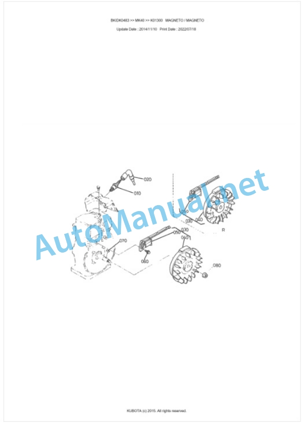 Kubota MK40 Parts Manual PDF BKIDK0438-4