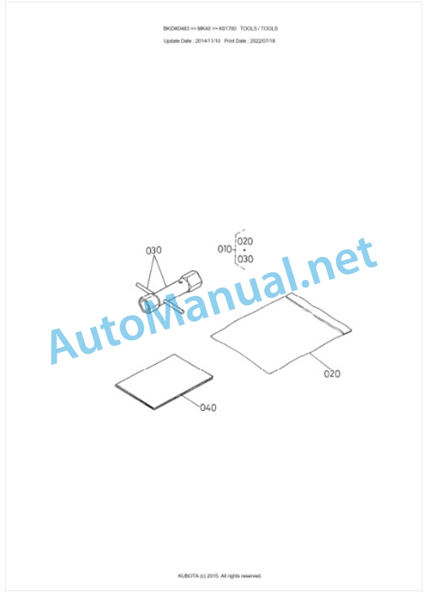 Kubota MK40 Parts Manual PDF BKIDK0438-5