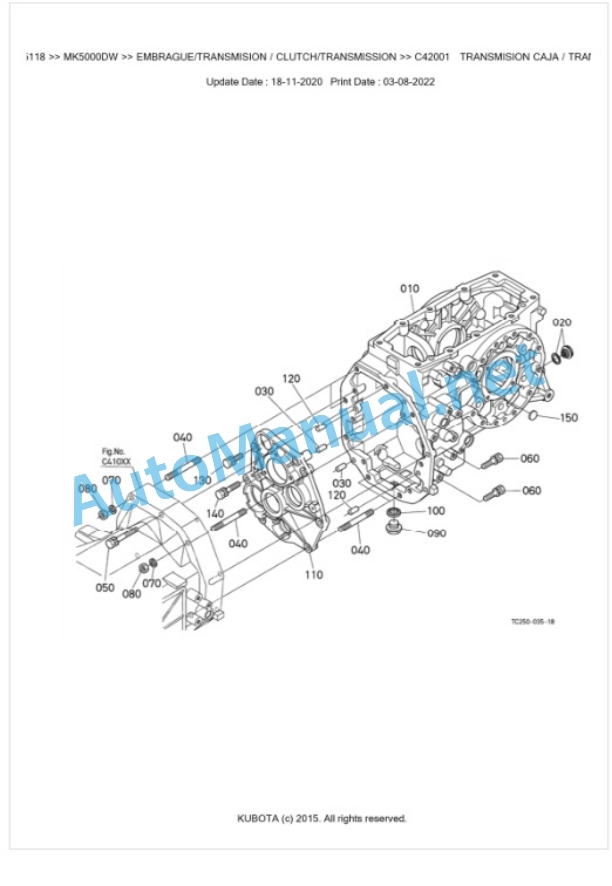 Kubota MK5000 Parts Manual PDF BKIDK5118-3