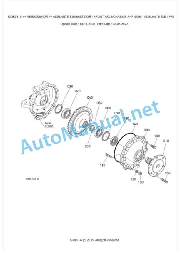 Kubota MK5000DW, MK5000DR Parts Manual PDF BKIDK5119-4