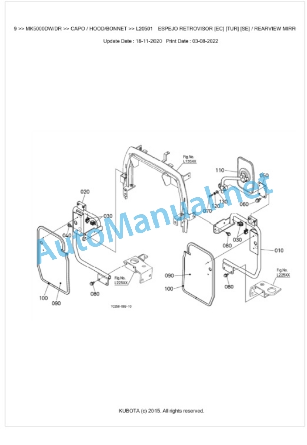 Kubota MK5000DW, MK5000DR Parts Manual PDF BKIDK5119-5