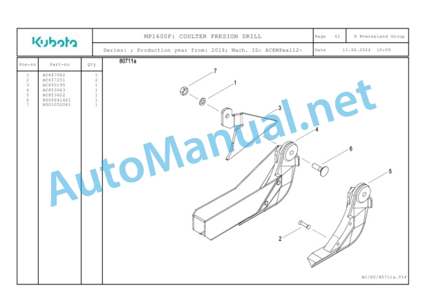 Kubota MP1600F Parts Manual PDF-3