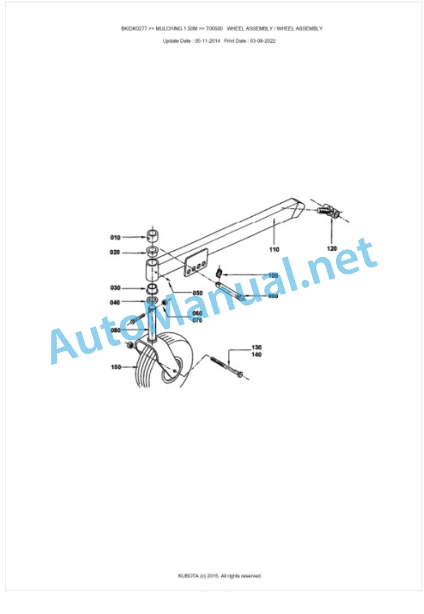 Kubota MULCHING 1.50M Parts Manual PDF BKIDK0277-4