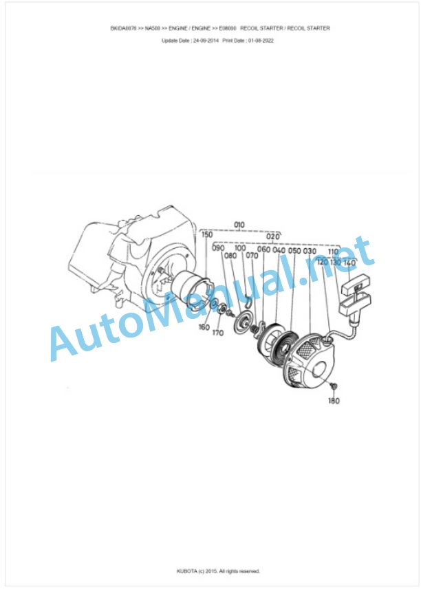 Kubota NA500 Parts Manual PDF BKIDA0076-5