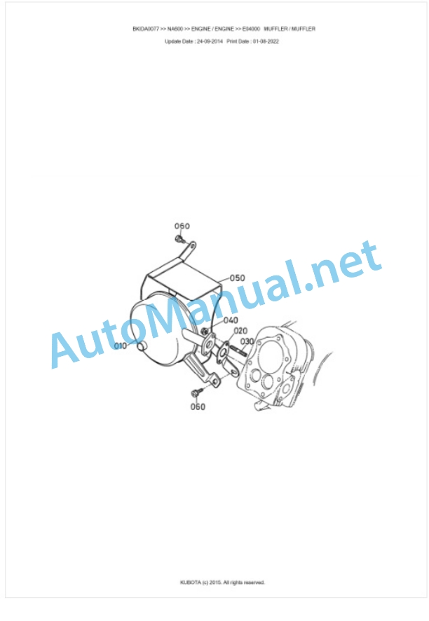 Kubota NA600 Parts Manual PDF BKIDA0077-4