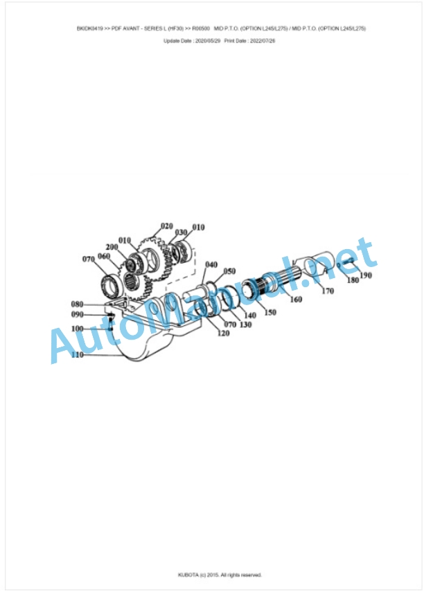 Kubota PDF AVANT - SERIES L (HF30) Parts Manual PDF BKIDK0419-4