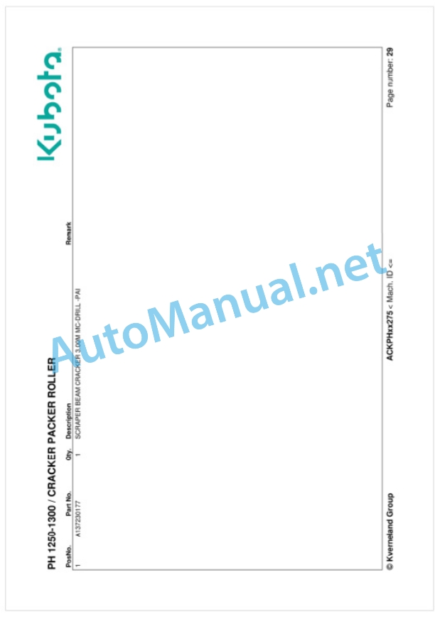 Kubota PH 1250-1300 Parts Manual PDF-3