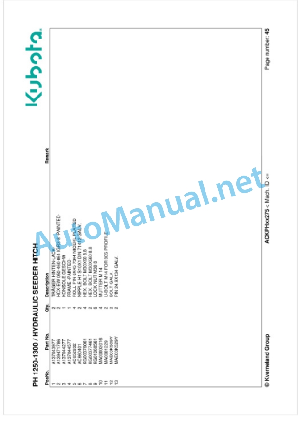 Kubota PH 1250-1300 Parts Manual PDF-4