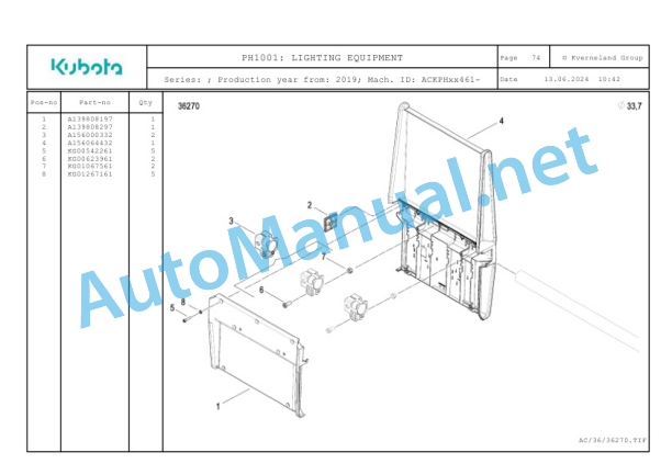 Kubota PH1001 Parts Manual PDF-5