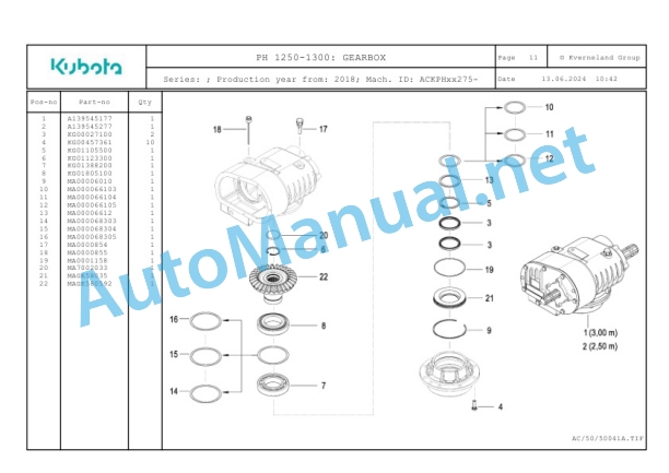 Kubota PH1250-1300 Parts Manual PDF-2