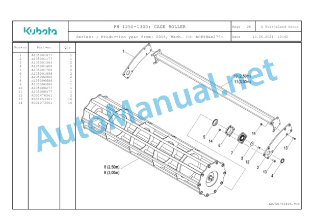 Kubota PH1250-1300 Parts Manual PDF-3