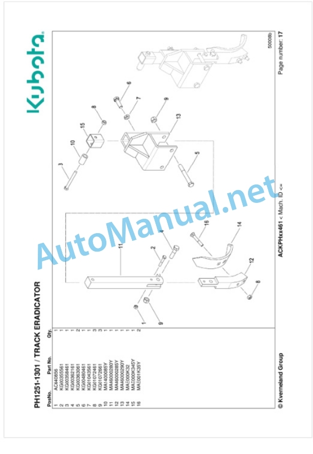 Kubota PH1251-1301 Parts Manual PDF-2