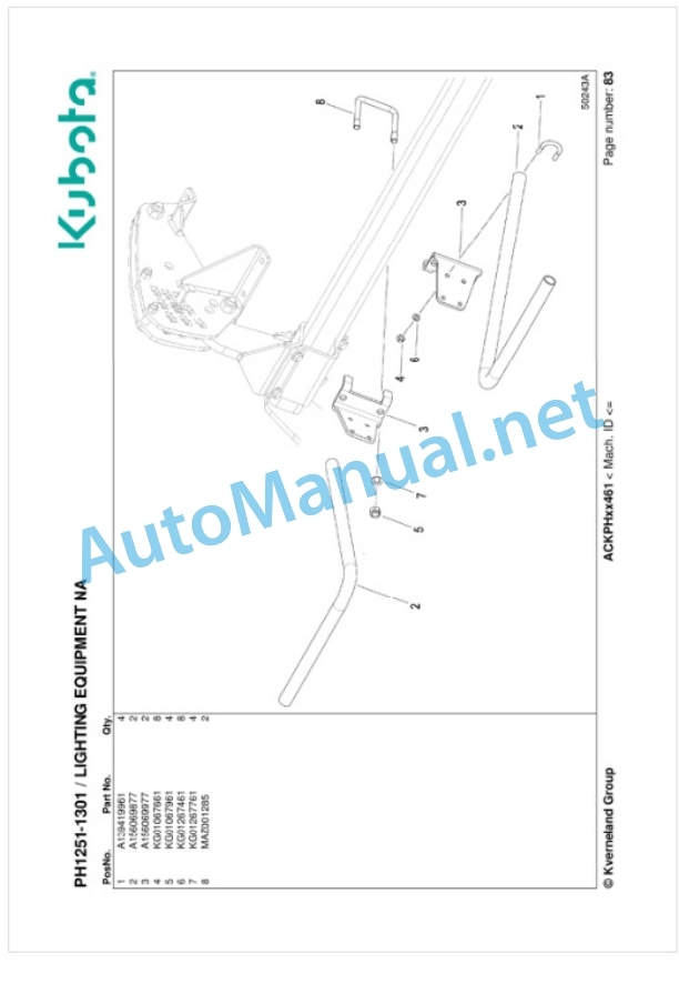 Kubota PH1251-1301 Parts Manual PDF-5