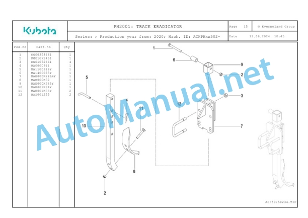 Kubota PH2001 Parts Manual PDF-2