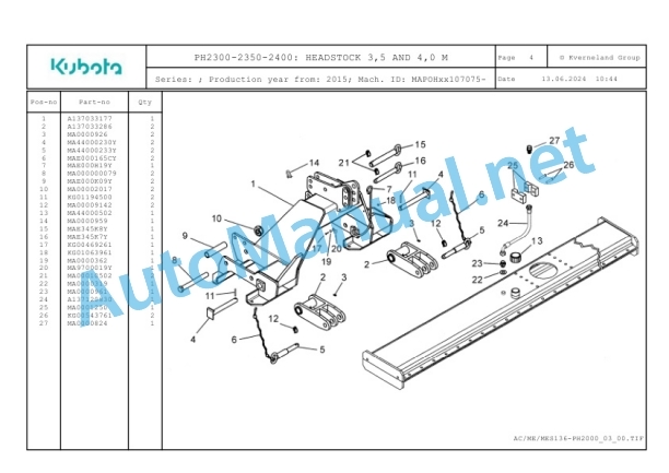 Kubota PH2300-2350-2400 Parts Manual PDF-2