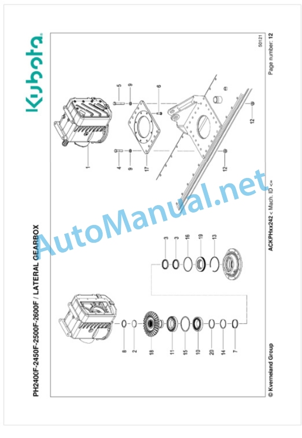 Kubota PH2400F-2450F-2500F-2600F Parts Manual PDF-2