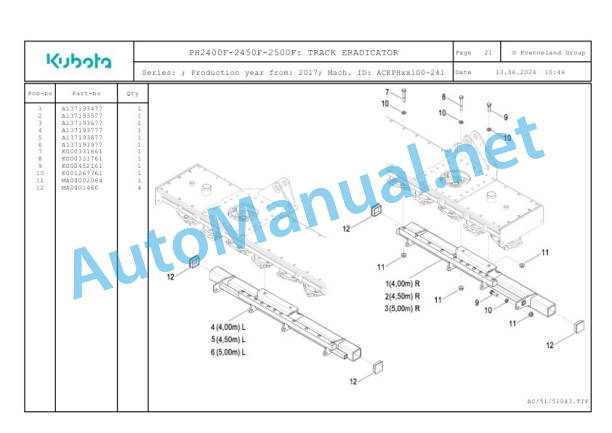 Kubota PH2400F-2450F-2500F Parts Manual PDF-3