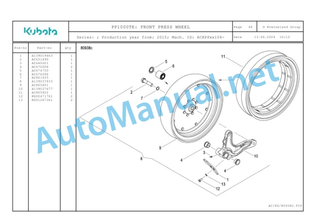 Kubota PP1000TE Parts Manual PDF-2