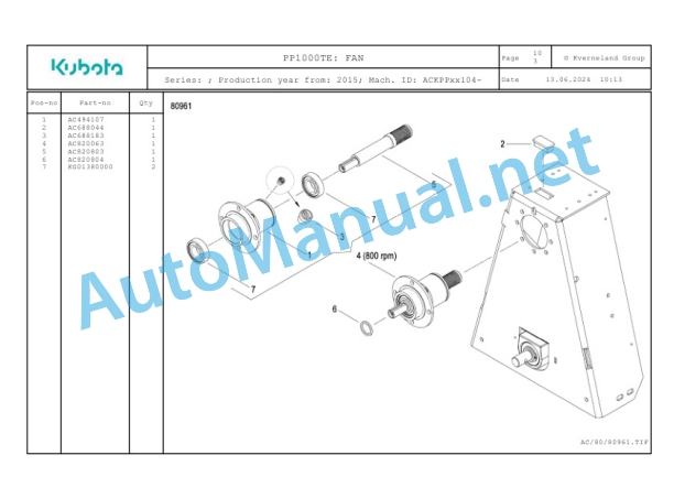 Kubota PP1000TE Parts Manual PDF-3