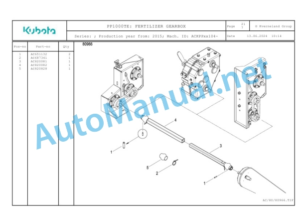 Kubota PP1000TE Parts Manual PDF-5