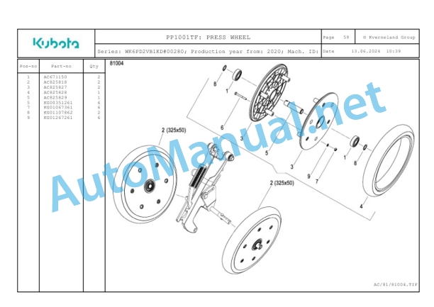 Kubota PP1001TF Parts Manual PDF-2