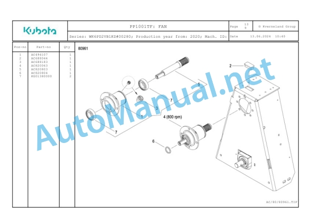 Kubota PP1001TF Parts Manual PDF-3