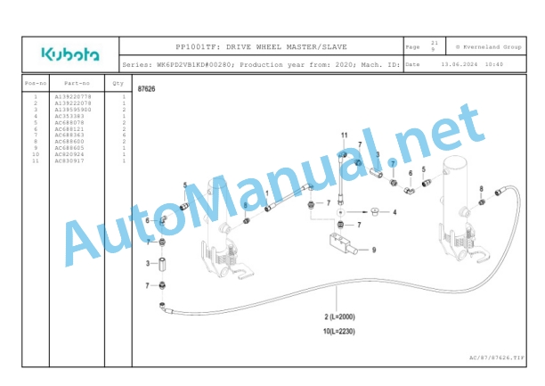 Kubota PP1001TF Parts Manual PDF-4