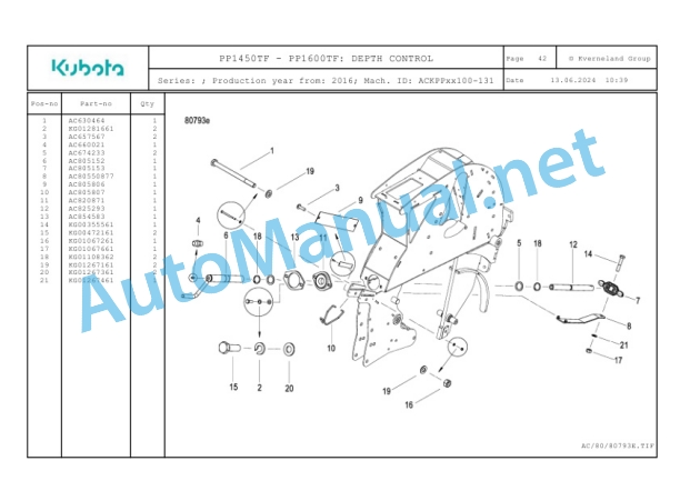 Kubota PP1450TF-PP1600TF Parts Manual PDF-2