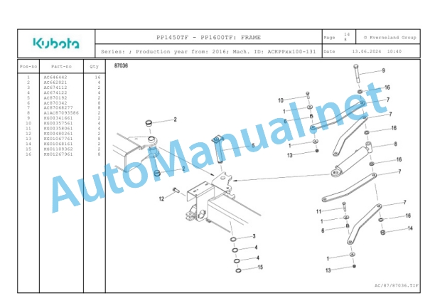 Kubota PP1450TF-PP1600TF Parts Manual PDF-4